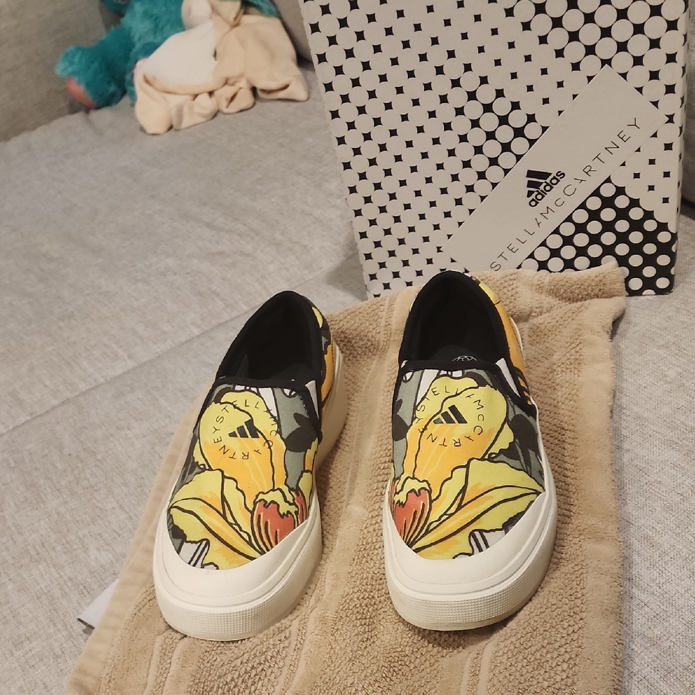 Adidas by Stella McCartney Women's Floral Canvas Shoes COURT SLIP ON